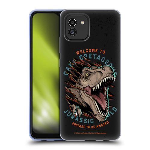 Jurassic World: Camp Cretaceous Dinosaur Graphics Welcome Soft Gel Case for Samsung Galaxy A03 (2021)