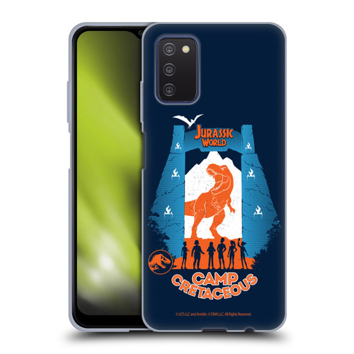 Jurassic World: Camp Cretaceous Dinosaur Graphics Silhouette Soft Gel Case for Samsung Galaxy A03s (2021)