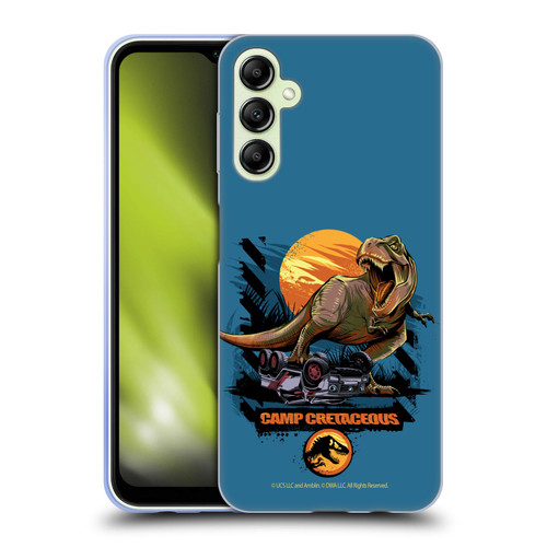 Jurassic World: Camp Cretaceous Dinosaur Graphics Blue Soft Gel Case for Samsung Galaxy A14 5G