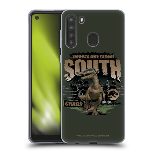 Jurassic World: Camp Cretaceous Dinosaur Graphics Things Are Going South Soft Gel Case for Samsung Galaxy A21 (2020)