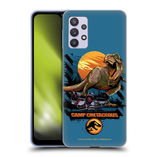 Jurassic World: Camp Cretaceous Dinosaur Graphics Blue Soft Gel Case for Samsung Galaxy A32 5G / M32 5G (2021)
