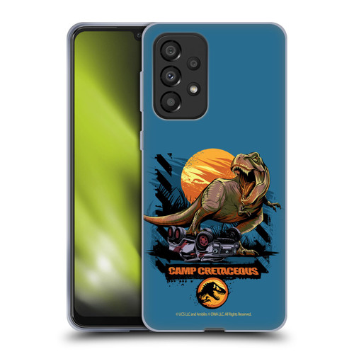 Jurassic World: Camp Cretaceous Dinosaur Graphics Blue Soft Gel Case for Samsung Galaxy A33 5G (2022)