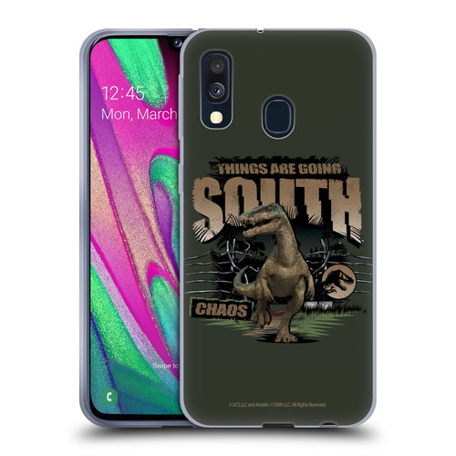 Jurassic World: Camp Cretaceous Dinosaur Graphics Things Are Going South Soft Gel Case for Samsung Galaxy A40 (2019)