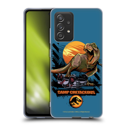 Jurassic World: Camp Cretaceous Dinosaur Graphics Blue Soft Gel Case for Samsung Galaxy A52 / A52s / 5G (2021)