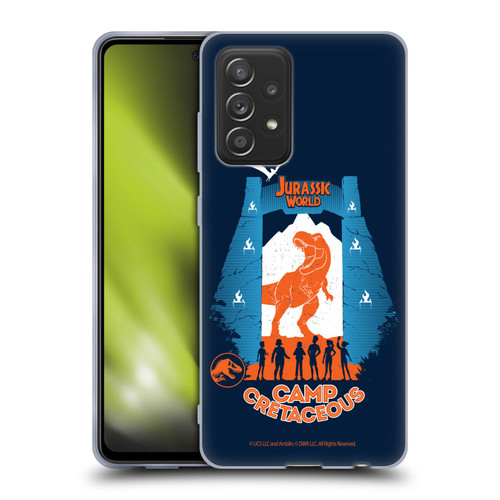 Jurassic World: Camp Cretaceous Dinosaur Graphics Silhouette Soft Gel Case for Samsung Galaxy A52 / A52s / 5G (2021)