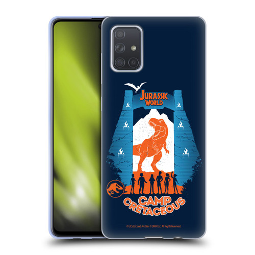 Jurassic World: Camp Cretaceous Dinosaur Graphics Silhouette Soft Gel Case for Samsung Galaxy A71 (2019)