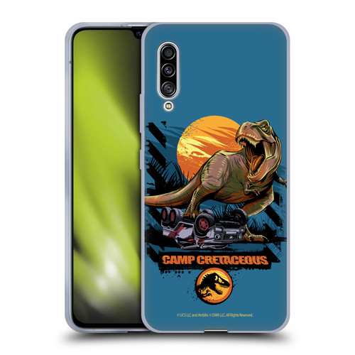 Jurassic World: Camp Cretaceous Dinosaur Graphics Blue Soft Gel Case for Samsung Galaxy A90 5G (2019)