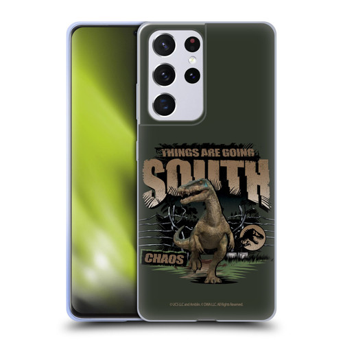 Jurassic World: Camp Cretaceous Dinosaur Graphics Things Are Going South Soft Gel Case for Samsung Galaxy S21 Ultra 5G