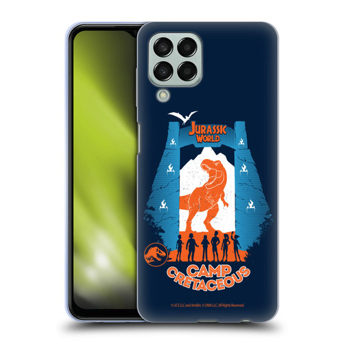 Jurassic World: Camp Cretaceous Dinosaur Graphics Silhouette Soft Gel Case for Samsung Galaxy M33 (2022)