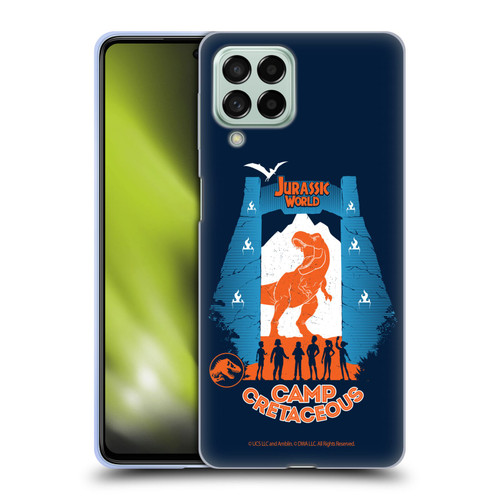 Jurassic World: Camp Cretaceous Dinosaur Graphics Silhouette Soft Gel Case for Samsung Galaxy M53 (2022)