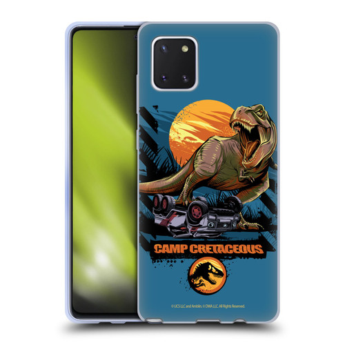Jurassic World: Camp Cretaceous Dinosaur Graphics Blue Soft Gel Case for Samsung Galaxy Note10 Lite