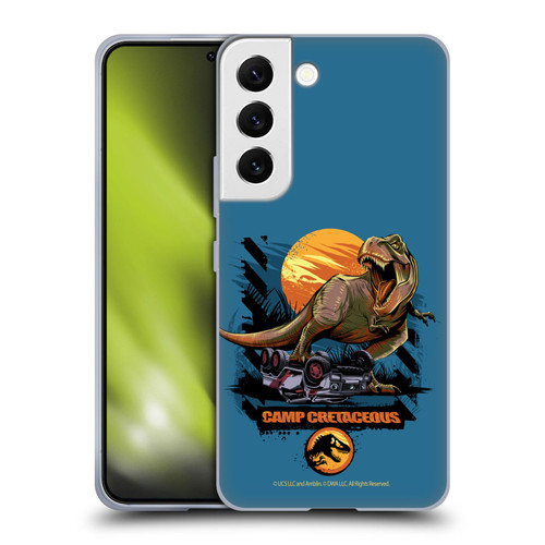 Jurassic World: Camp Cretaceous Dinosaur Graphics Blue Soft Gel Case for Samsung Galaxy S22 5G