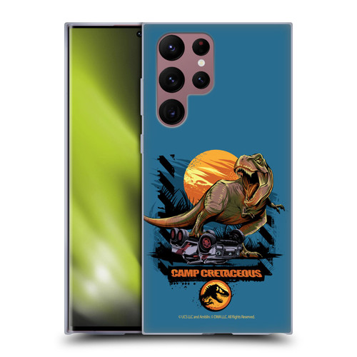Jurassic World: Camp Cretaceous Dinosaur Graphics Blue Soft Gel Case for Samsung Galaxy S22 Ultra 5G