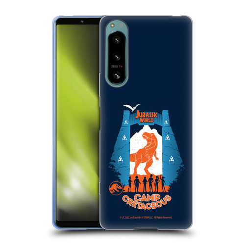Jurassic World: Camp Cretaceous Dinosaur Graphics Silhouette Soft Gel Case for Sony Xperia 5 IV