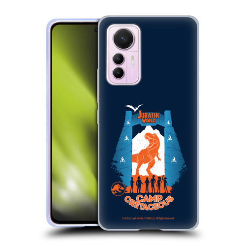 Jurassic World: Camp Cretaceous Dinosaur Graphics Silhouette Soft Gel Case for Xiaomi 12 Lite
