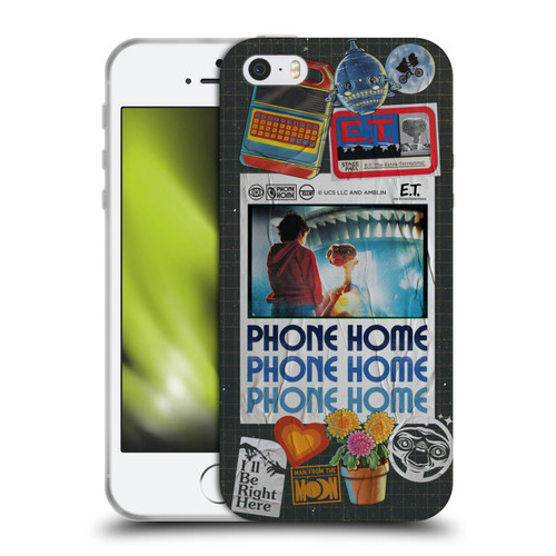 E.T. Graphics Phone Home Collage Soft Gel Case for Apple iPhone 5 / 5s / iPhone SE 2016