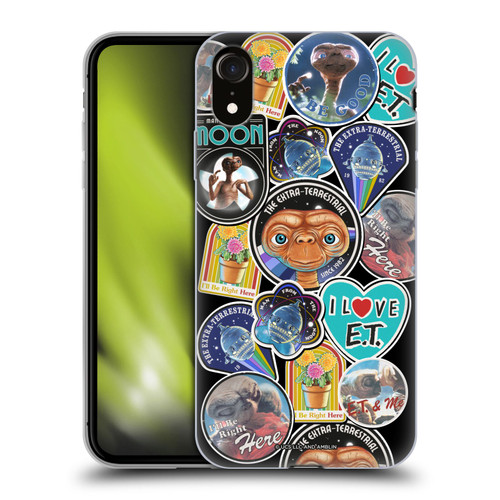 E.T. Graphics Sticker Prints Soft Gel Case for Apple iPhone XR