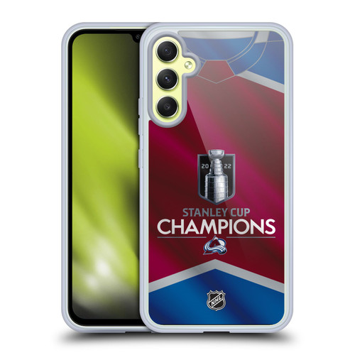 NHL 2022 Stanley Cup Champions Colorado Avalanche Jersey Soft Gel Case for Samsung Galaxy A34 5G