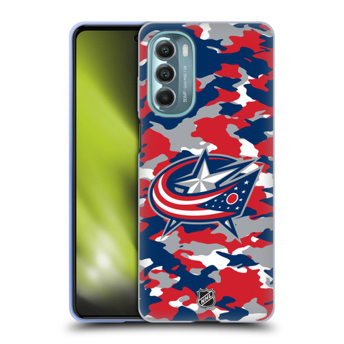 NHL Columbus Blue Jackets Camouflage Soft Gel Case for Motorola Moto G Stylus 5G (2022)