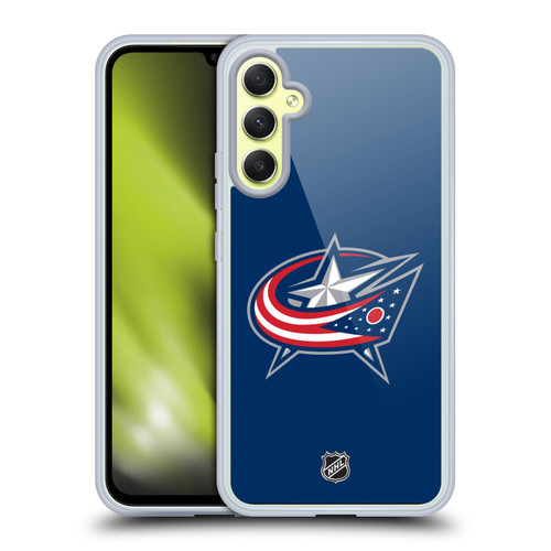 NHL Columbus Blue Jackets Plain Soft Gel Case for Samsung Galaxy A34 5G