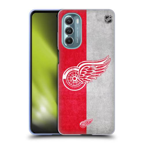 NHL Detroit Red Wings Half Distressed Soft Gel Case for Motorola Moto G Stylus 5G (2022)