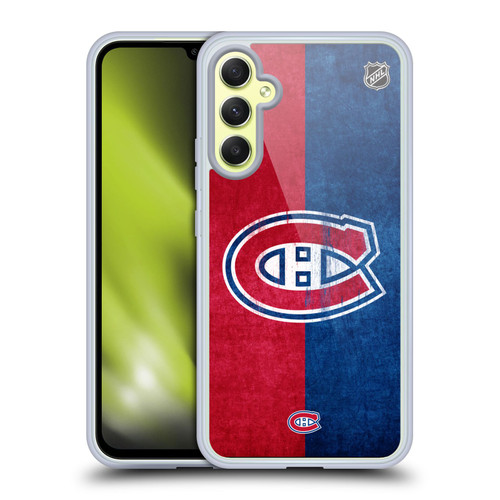 NHL Montreal Canadiens Half Distressed Soft Gel Case for Samsung Galaxy A34 5G