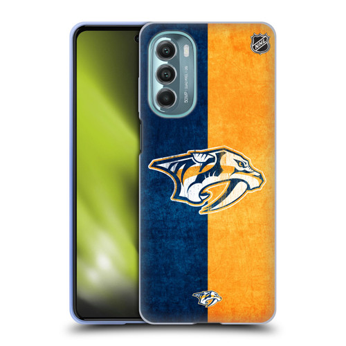 NHL Nashville Predators Half Distressed Soft Gel Case for Motorola Moto G Stylus 5G (2022)