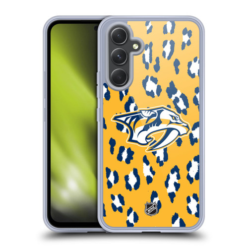 NHL Nashville Predators Leopard Pattern Soft Gel Case for Samsung Galaxy A54 5G