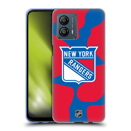 NHL New York Rangers Cow Pattern Soft Gel Case for Motorola Moto G53 5G