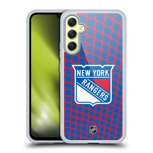 NHL New York Rangers Net Pattern Soft Gel Case for Samsung Galaxy A34 5G