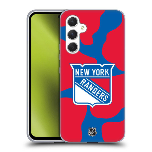 NHL New York Rangers Cow Pattern Soft Gel Case for Samsung Galaxy A54 5G