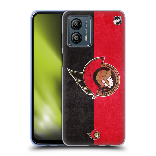 NHL Ottawa Senators Half Distressed Soft Gel Case for Motorola Moto G53 5G