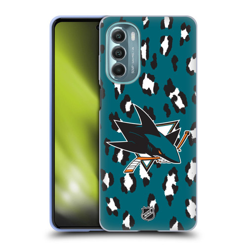 NHL San Jose Sharks Leopard Patten Soft Gel Case for Motorola Moto G Stylus 5G (2022)