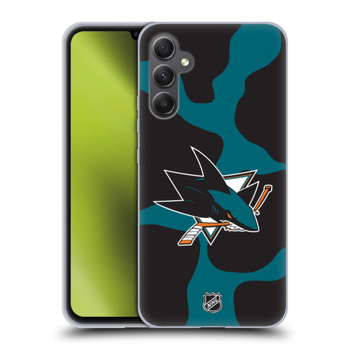 NHL San Jose Sharks Cow Pattern Soft Gel Case for Samsung Galaxy A34 5G