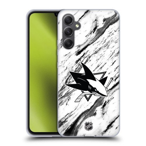 NHL San Jose Sharks Marble Soft Gel Case for Samsung Galaxy A34 5G