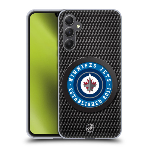 NHL Winnipeg Jets Puck Texture Soft Gel Case for Samsung Galaxy A34 5G