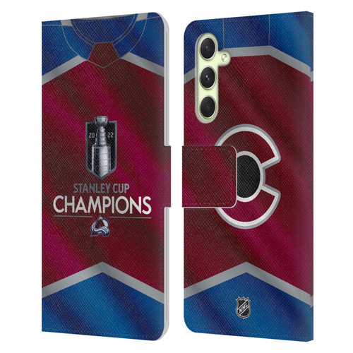 NHL 2022 Stanley Cup Champions Colorado Avalanche Jersey Leather Book Wallet Case Cover For Samsung Galaxy A54 5G