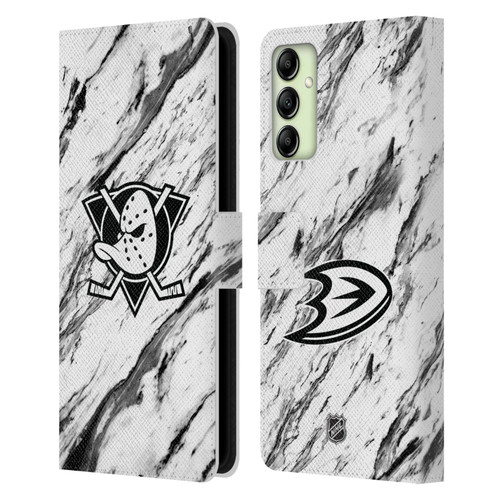 NHL Anaheim Ducks Marble Leather Book Wallet Case Cover For Samsung Galaxy A14 5G