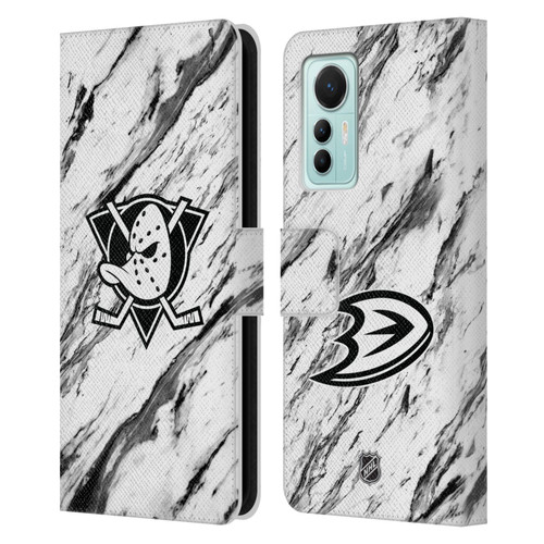 NHL Anaheim Ducks Marble Leather Book Wallet Case Cover For Xiaomi 12 Lite
