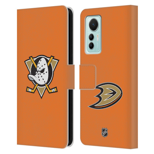 NHL Anaheim Ducks Plain Leather Book Wallet Case Cover For Xiaomi 12 Lite