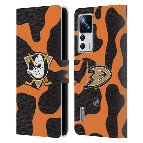 NHL Anaheim Ducks Cow Pattern Leather Book Wallet Case Cover For Xiaomi 12T Pro