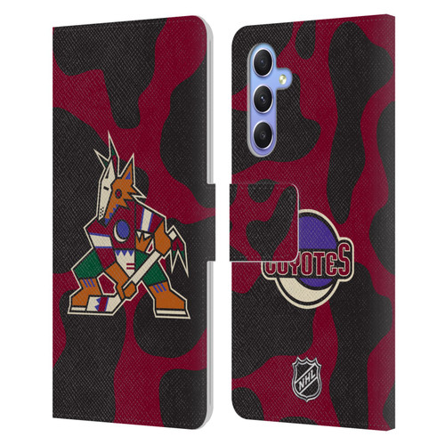 NHL Arizona Coyotes Cow Pattern Leather Book Wallet Case Cover For Samsung Galaxy A34 5G