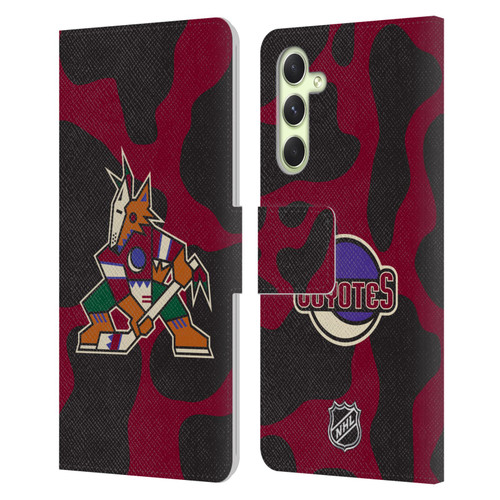 NHL Arizona Coyotes Cow Pattern Leather Book Wallet Case Cover For Samsung Galaxy A54 5G