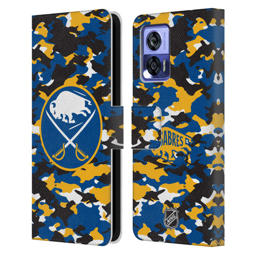 NHL Buffalo Sabres Camouflage Leather Book Wallet Case Cover For Motorola Edge 30 Neo 5G