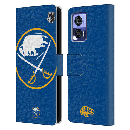 NHL Buffalo Sabres Oversized Leather Book Wallet Case Cover For Motorola Edge 30 Neo 5G