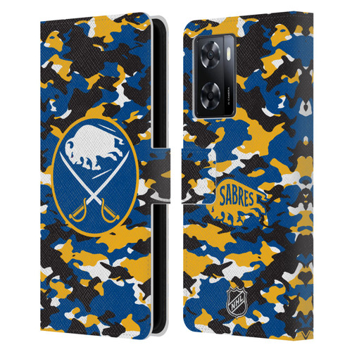 NHL Buffalo Sabres Camouflage Leather Book Wallet Case Cover For OPPO A57s