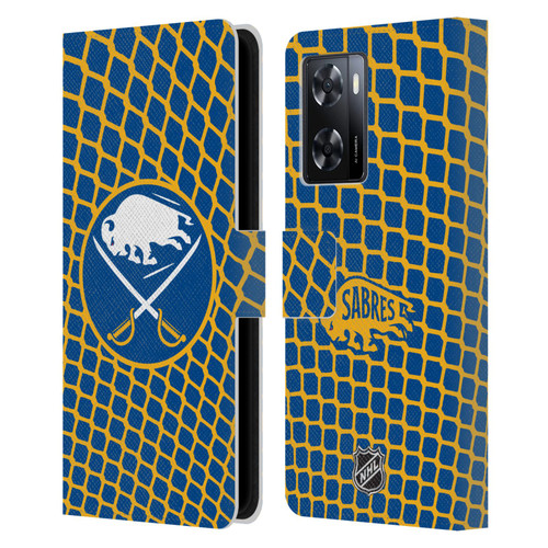 NHL Buffalo Sabres Net Pattern Leather Book Wallet Case Cover For OPPO A57s