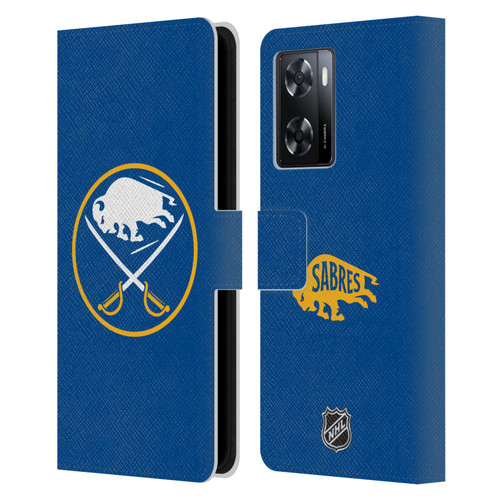 NHL Buffalo Sabres Plain Leather Book Wallet Case Cover For OPPO A57s