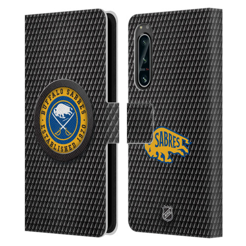 NHL Buffalo Sabres Puck Texture Leather Book Wallet Case Cover For Sony Xperia 5 IV