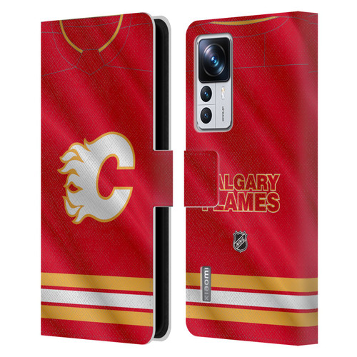 NHL Calgary Flames Jersey Leather Book Wallet Case Cover For Xiaomi 12T Pro